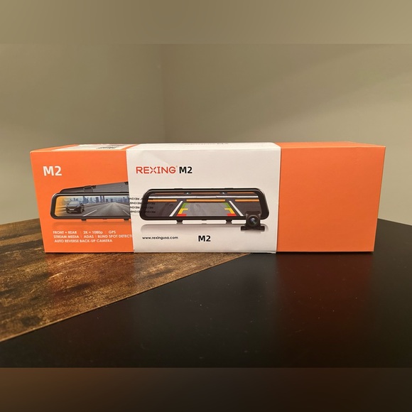 Rexing - M2 2K Front and Rear Mirror Dash Cam with Smart BSD ADAS GPS - Black - Picture 1 of 10